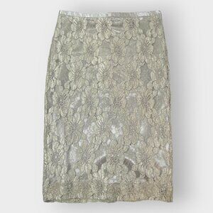 NEW | Limited Scandal Pencil Skirt | 6 | Silver Lace | Whimsy Fairy Office Siren